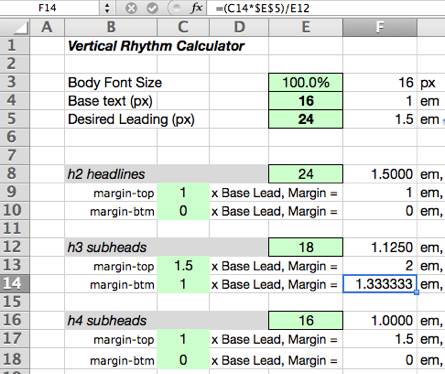 screenshot of Excel